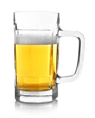 Glass of beer, isolated on white