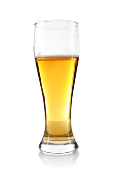Glass of beer, isolated on white