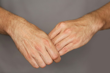 Fototapeta premium Man fists with space for tattoo
