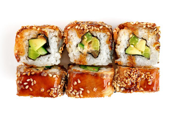 Sushi roll, isolated on white