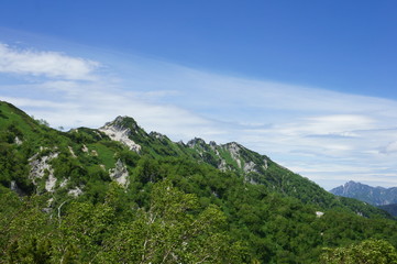 Obraz premium 北アルプスの山脈