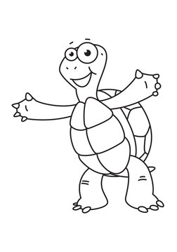 cartoon turtle, vector