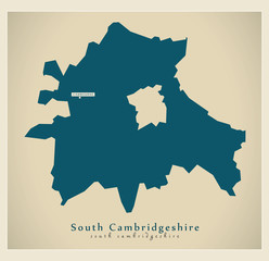 Modern Map - South Cambridgeshire district UK