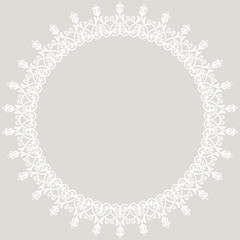 Floral Modern Vector Round Frame