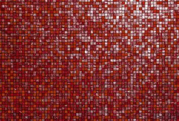 Red mosaic tiles texture