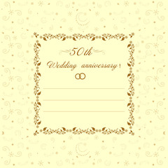 50th Wedding anniversary Invitation editable vector illustration