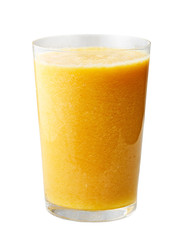 glass of yellow smoothie