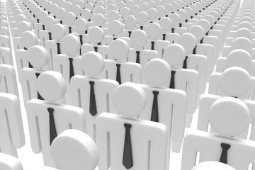 Fototapeta premium group of people figures on white background. 3d rendering.
