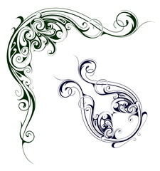 Fototapeta premium Elegant floral swirls