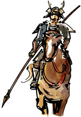 Naklejka premium 騎馬武者