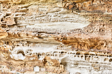 Eroded sandstone in Cathedral Gorge