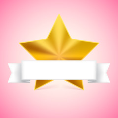 Metal star label with ribbon