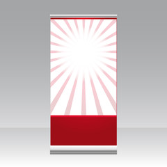 Roll up banner stand. Vector mockup