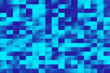 Fototapeta premium Illustration of a dark blue and cyan tiled background