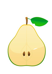 bright juicy tasty green pear cartoon isolated