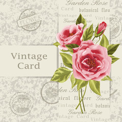 Vintage card with flowers