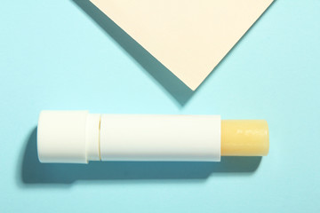 chapstick on colorful background
