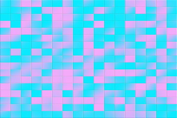 Illustration of a pink and cyan tiled background