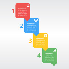 four steps sequence infographic layout concept vector illustration