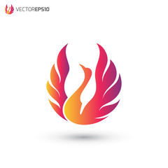 Swan or Phoenix Flying Logo