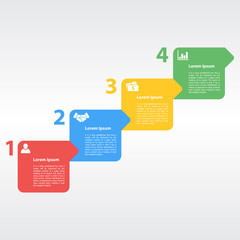 four steps sequence infographic layout concept vector illustration