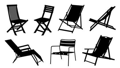 beach chair silhouettes