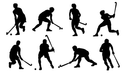 Obraz premium field hockey silhouettes