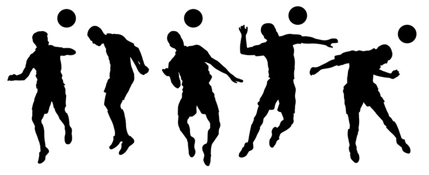 soccer header silhouettes