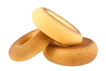 Fresh bagels isolated on white background