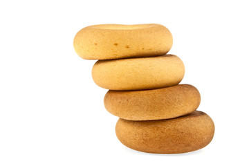 Fototapeta na wymiar Fresh bagels isolated on white background