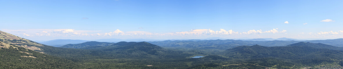 Fototapeta na wymiar Panorama view from the top of mountain
