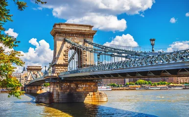 Peel and stick wall murals Budapest Chain bridge in budapest