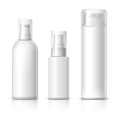 Realistic Cosmetic bottle can sprayer container.