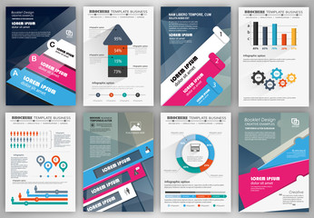 Business brochure template with infographic elements