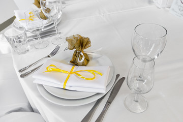 served wedding table