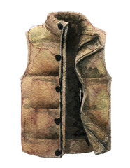 watercolor sketch of vest on a white background