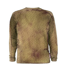 watercolor sketch of pullover on a white background