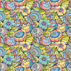 Colorful seamless floral pattern
