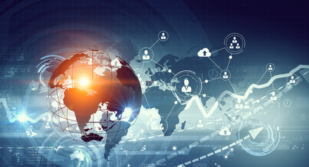 Network community concept . Mixed media