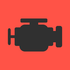 Engine flat icon on background. Vector illustration. Isolated.