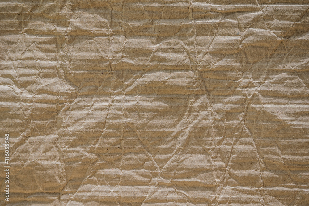 Poster brown crumpled paper background ,grunge old paper sheet texture for backdrop or overlay design