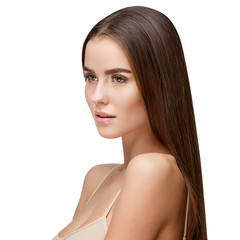 Fototapeta premium Beautiful Young Woman with Clean Fresh Skin
