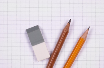 Pencils and eraser