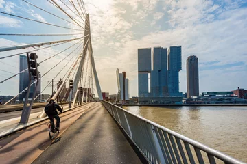 Photo sur Plexiglas Rotterdam Pont Erasmus à Rotterdam, Hollande