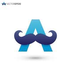 Mustache Letter A Logo