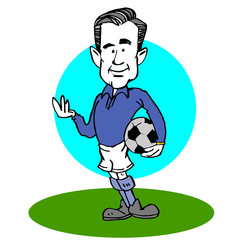 man soccer player cartoon