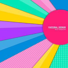 Fototapeta premium Vector material design background. Abstract creative concept layout template. For web and mobile app, paper art illustration design. style blank, poster, booklet. Motion wallpaper element. Flat ui.