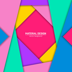 Vector material design background. Abstract creative concept layout template. For web and mobile app, paper art illustration design. style blank, poster, booklet. Motion wallpaper element. Flat ui.