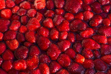 Background of homemade red strawberry jam