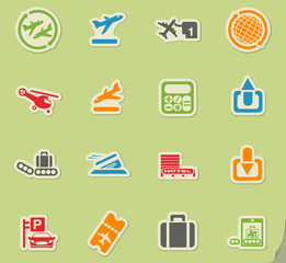 Airport icon set